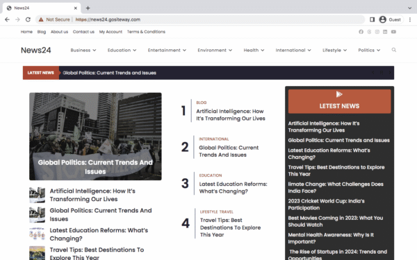 Professional News Website – SEO Optimized, Ad-Ready & Mobile Friendly